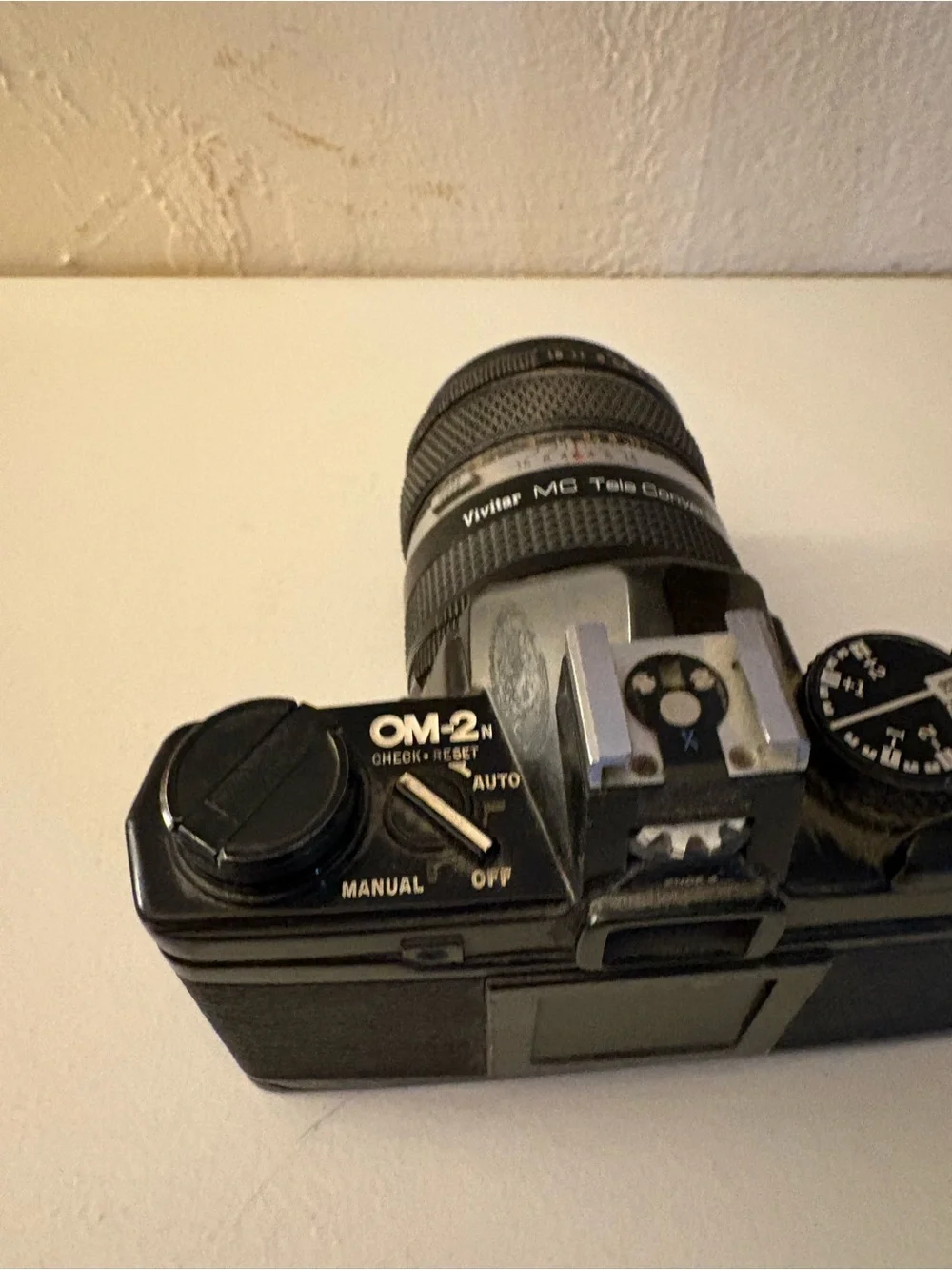 Olympus Black SLR Film Camera with 50mm Zuiko Lens